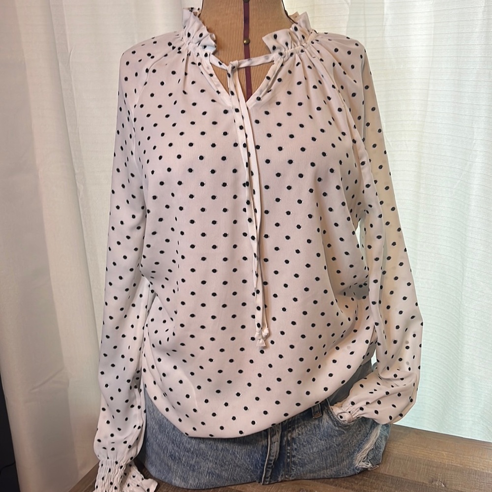 Polka dot dress blouse